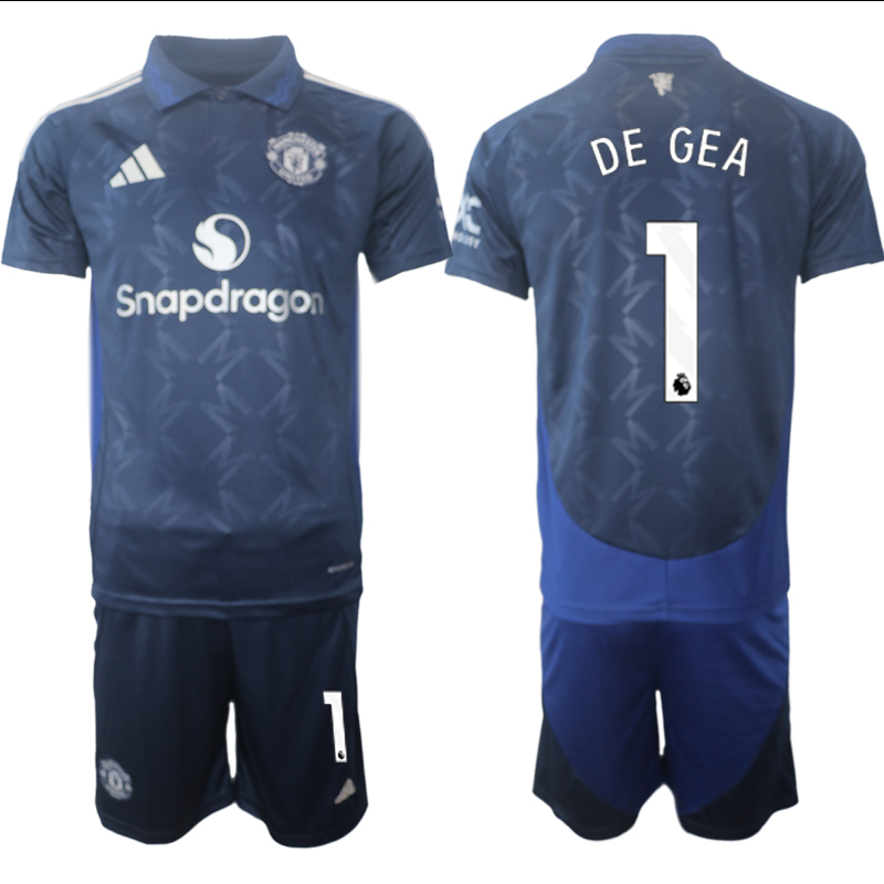 Men 2024-2025 Club Manchester United away blue #1 Soccer Jersey